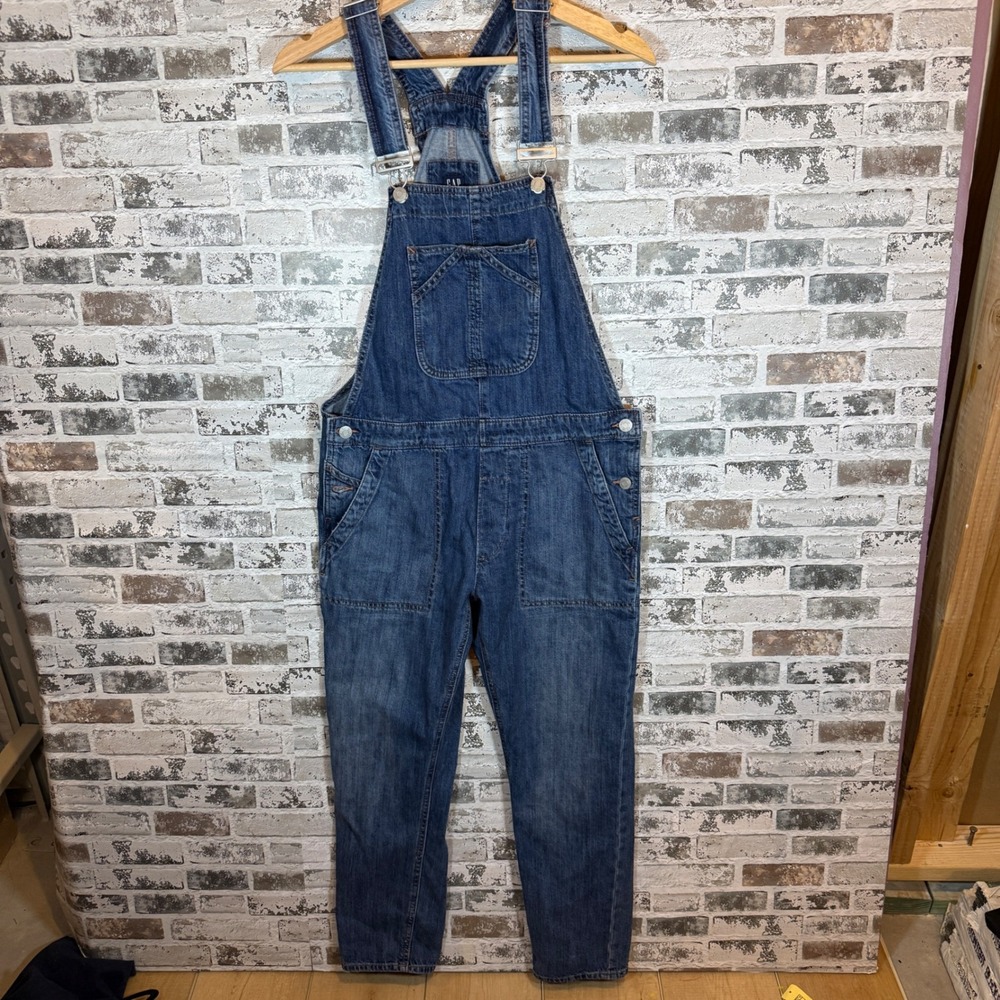 GAP Denim Slouchy Overalls Medium‎ Wash Blue 100% Cotton XS 280925-00